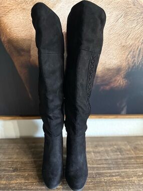 Black Over-the-Knee Wide calf Women's Boots Sz 10 fits like a 9.5